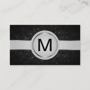 Luxe Monogram Band Metallic Geometrisch Patroon Visitekaartje