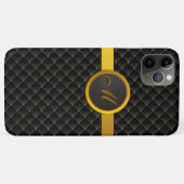 Luxe Monogram Black Diamond Opgelost leder Case-Mate iPhone Case (Achterkant (horizontaal))