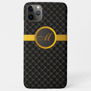 Luxe Monogram Black Diamond Opgelost leder iPhone 11 Pro Max Hoesje