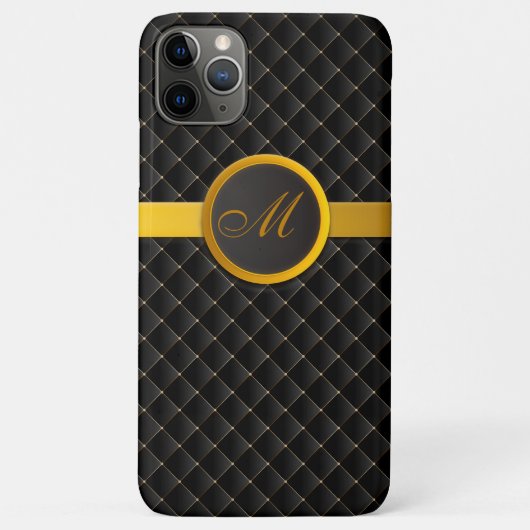 Luxe Monogram Black Diamond Opgelost leder Case-Mate iPhone Case (Achterkant)