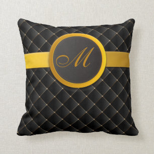 Luxe Monogram Black Diamond Opgelost leder Kussen