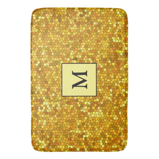 Luxe Monogram Glas in lood Gold Badmat (Voorkant Verticaal)