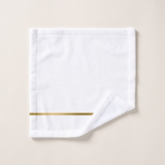 Luxe monogram gouden letter M op blauw Bad Handdoek (Wasdoekje)