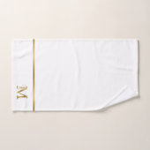 Luxe monogram gouden letter M op blauw Bad Handdoek (Handdoek)