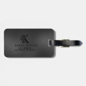 Luxe Monogram K op Dark Grey Bagagelabel (Achterkant horizontaal)