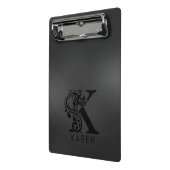 Luxe Monogram K op Dark Grey Mini Klembord (Angled2)