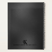 Luxe Monogram K op Dark Grey Planner (Achterkant)
