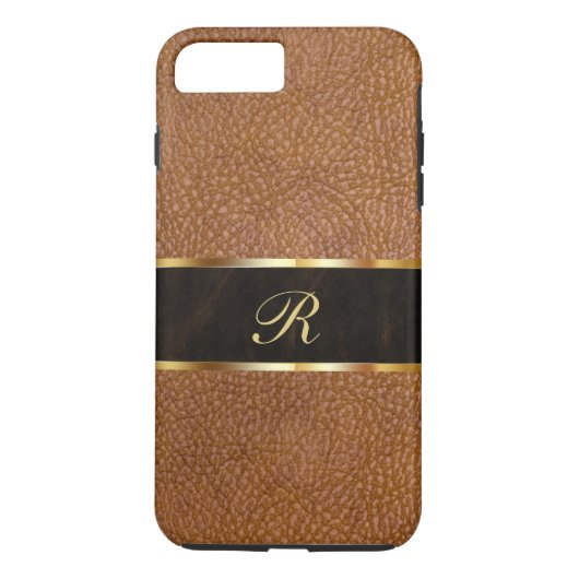 Luxe monogram lederen kijk Case-Mate iPhone case (Achterkant)