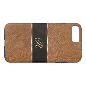 Luxe monogram lederen kijk Case-Mate iPhone case (Achterkant (Horizontaal))