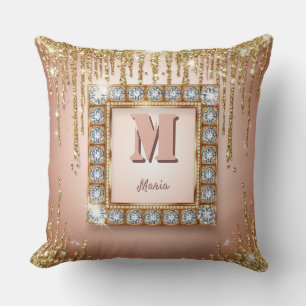 Luxe monogram letter met eigen naam kussen