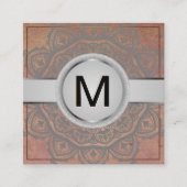 Luxe Monogram | Mandala Pattern Vierkante Visitekaartje (Voorkant)