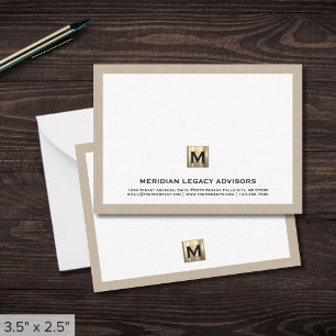 Luxe Monogram Note Kaart Notitiekaartje