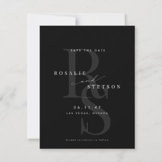 Luxe Monogram Save The Date Kaart.