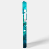 Luxe monogram turquoise glitter Case-Mate iPhone case (Achterkant / Links)