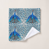 Luxe Monogram Turquoise Turquoise Blue Peacock (Gant de toilette)