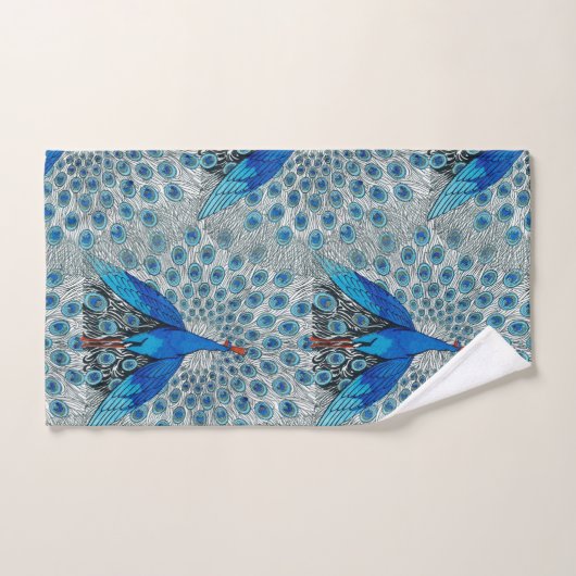 Luxe Monogram Turquoise Turquoise Blue Peacock (Serviette à main)