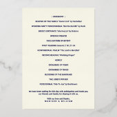 Luxe Monogram Wedding Programme Marine Rose Gold (Verso)