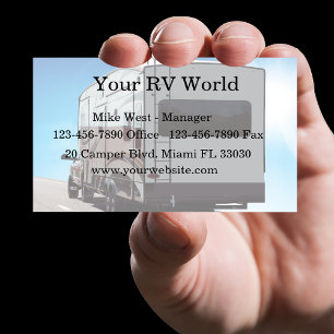 Luxe Motorhome Dealer Business Card Template Visitekaartje