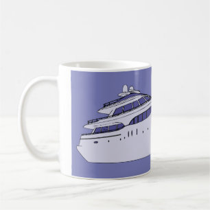 Luxe motorjacht moderne witte superyacht koffiemok