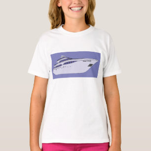 Luxe motorjacht moderne witte superyacht t-shirt