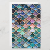Luxe multicolor Glitter Mermaid Scales Briefpapier (Voorkant / Achterkant)