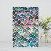 Luxe multicolor Glitter Mermaid Scales Briefpapier (Staand voorkant)