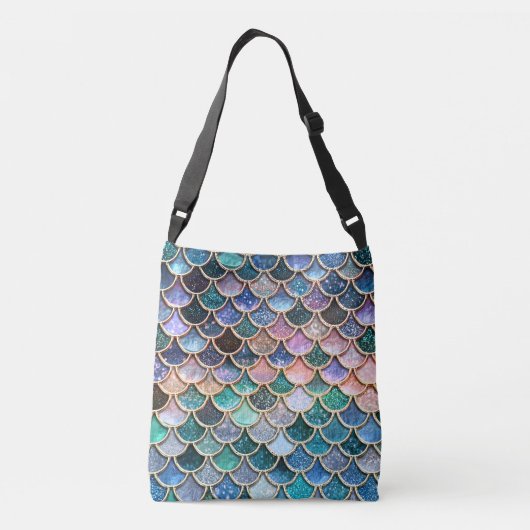 Luxe multicolor Glitter Mermaid Scales Crossbody Tas (Achterkant)