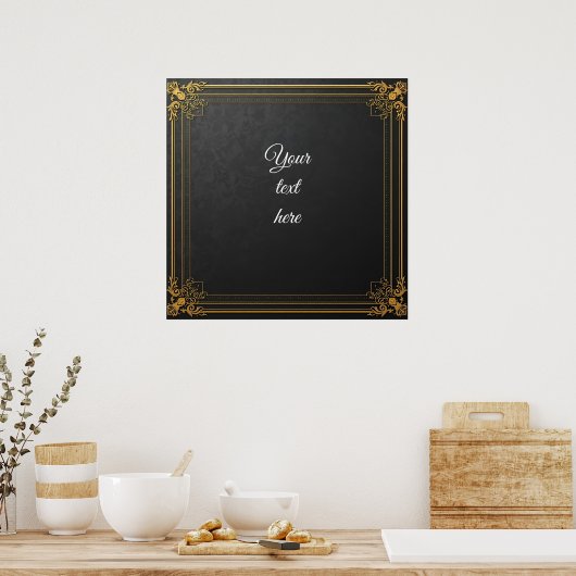 luxe muurkunst -  gouden Lijst o Poster (Keuken)