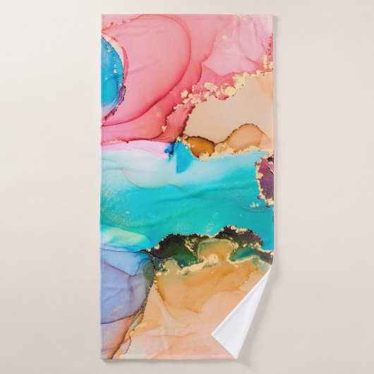 Luxe naturel peinture abstraite d'art fluide en al (Serviette de bain)