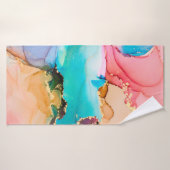 Luxe naturel peinture abstraite d'art fluide en al (Serviette de bain)