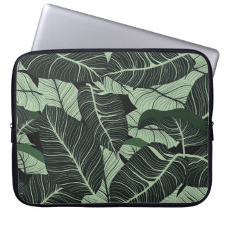 Luxe natuur verlaat achtergrond. Floral patroon, T Laptop Sleeve