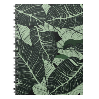 Luxe natuur verlaat achtergrond. Floral patroon, T Notitieboek