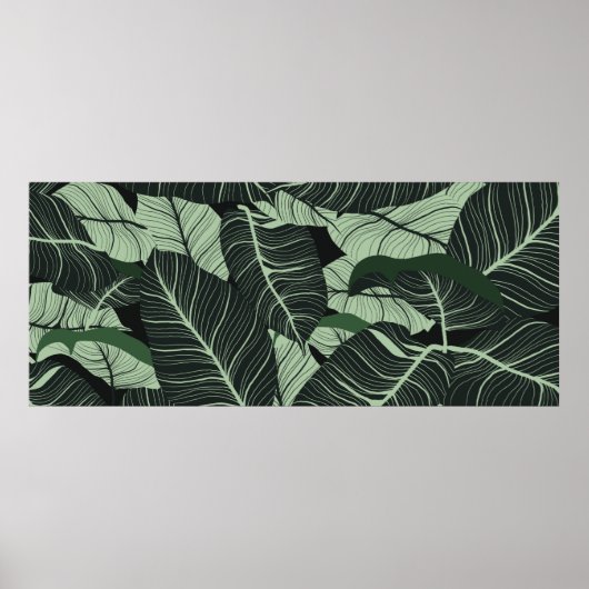 Luxe natuur verlaat achtergrond. Floral patroon, T Poster (Voorkant)