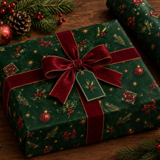 Luxe Navy Blauwe Gouden Kerst Inpakpapier