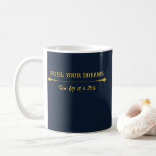 Luxe Navy Blauwe Gouden Koffiemok