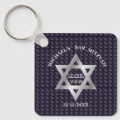 Luxe Navy Blue Magen David ster modern design Sleutelhanger (Voorkant)