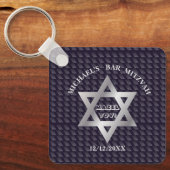 Luxe Navy Blue Magen David ster modern design Sleutelhanger (Voorkant)