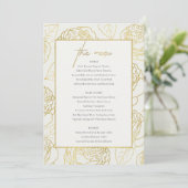 LUXE NAVY FAUX GOLD WHIT ELEGANT MENU FLORAL ROSE (Debout devant)