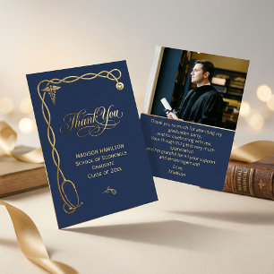 Luxe Navy & Goud Medische Bedankkaart Kaart