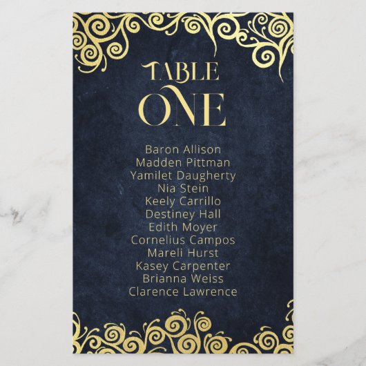 Luxe Navyblauwe en Gouden Bloeiende Wintertrouw (Voorkant)