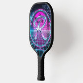 Luxe Neon Chroom Initiaal Monogram Retro  Pickleball Paddle (Links)