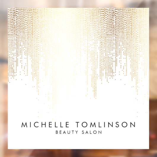 Luxe nep gouden confetti regen schoonheidssalon raamsticker (Vel 2)