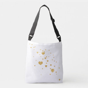 Luxe nep gouden glitter harten esthetische boodsch crossbody tas