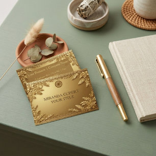 Luxe Nep Metaal Goud Loof Minimalistische Moderne Visitekaartje