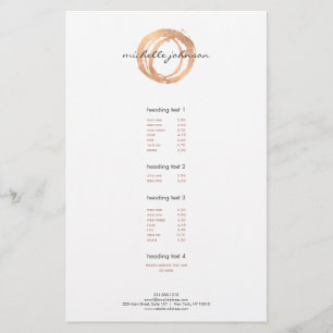 Luxe Nep Rose Goud Geschilderde Cirkel Prijslijst Flyer