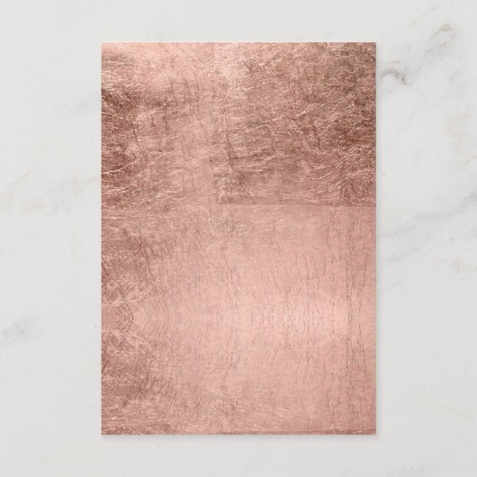 Luxe nep rozen goud blad trouwgast info informatiekaartje (Achterkant)