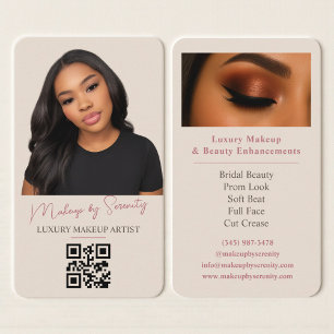 Luxe neutrale beige make-up artiest QR-code schoon Visitekaartje