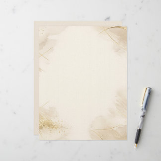 Luxe neutrale gepersonaliseerde briefpapier briefhoofd