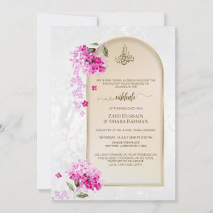 Luxe Nikkah-huwelijksuitnodiging   Hydrangea's Kaart