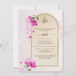 Luxe Nikkah-huwelijksuitnodiging   Hydrangea's Kaart
